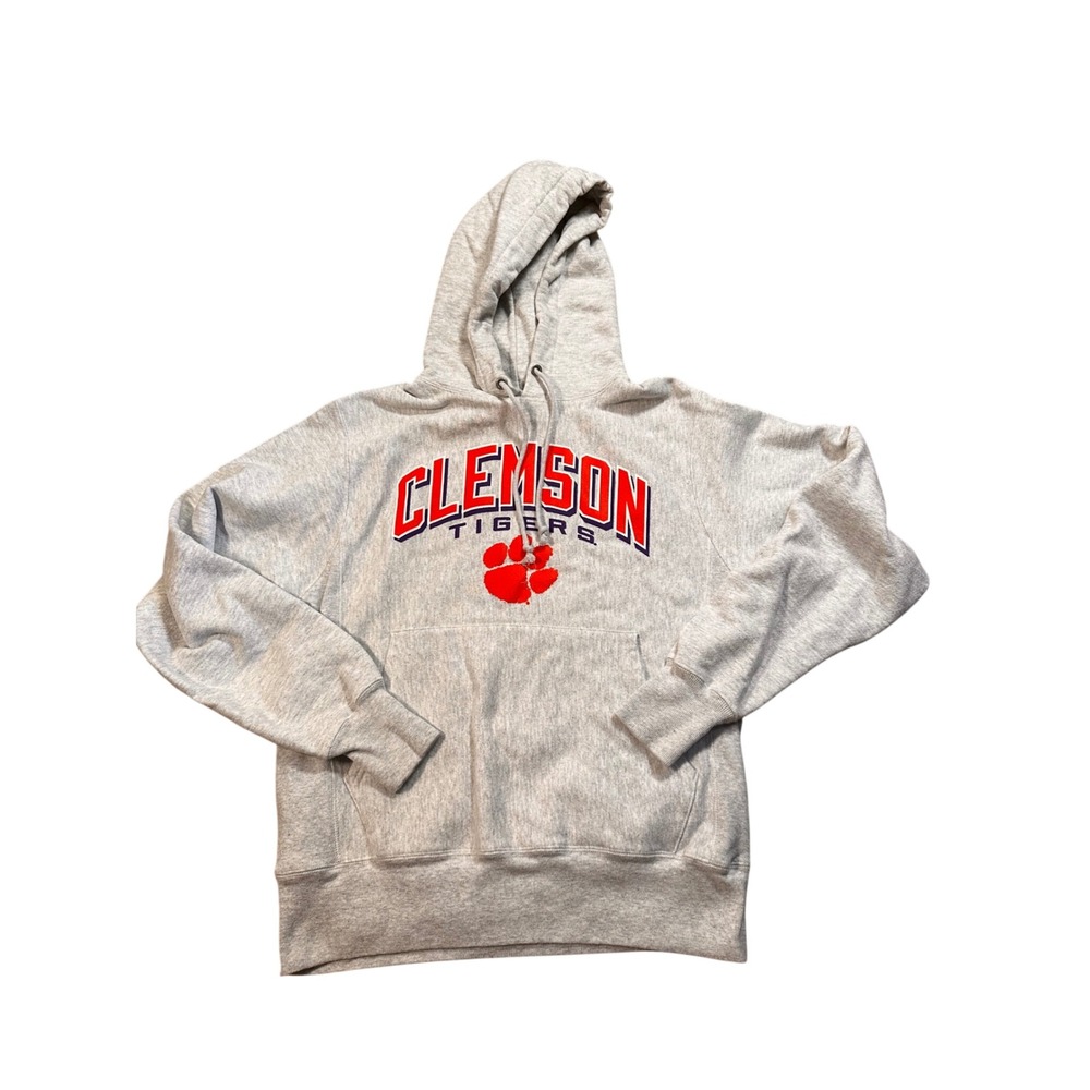 Champion Reverse Weave Clemson Tigers Hoodie Mens Small Gray CS3051 Sweatshirt